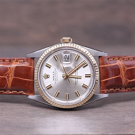 rolex leather strap gold face|rolex datejust leather strap.